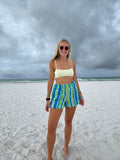 Blue and Green Striped Vintage Towel Shorts