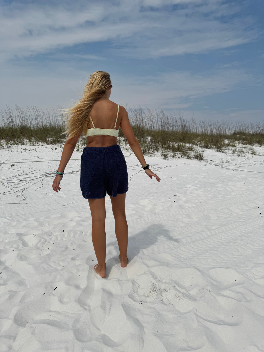 Navy Shorts with Stripe Detail - M/L
