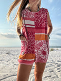 Pink Floral Towel Romper