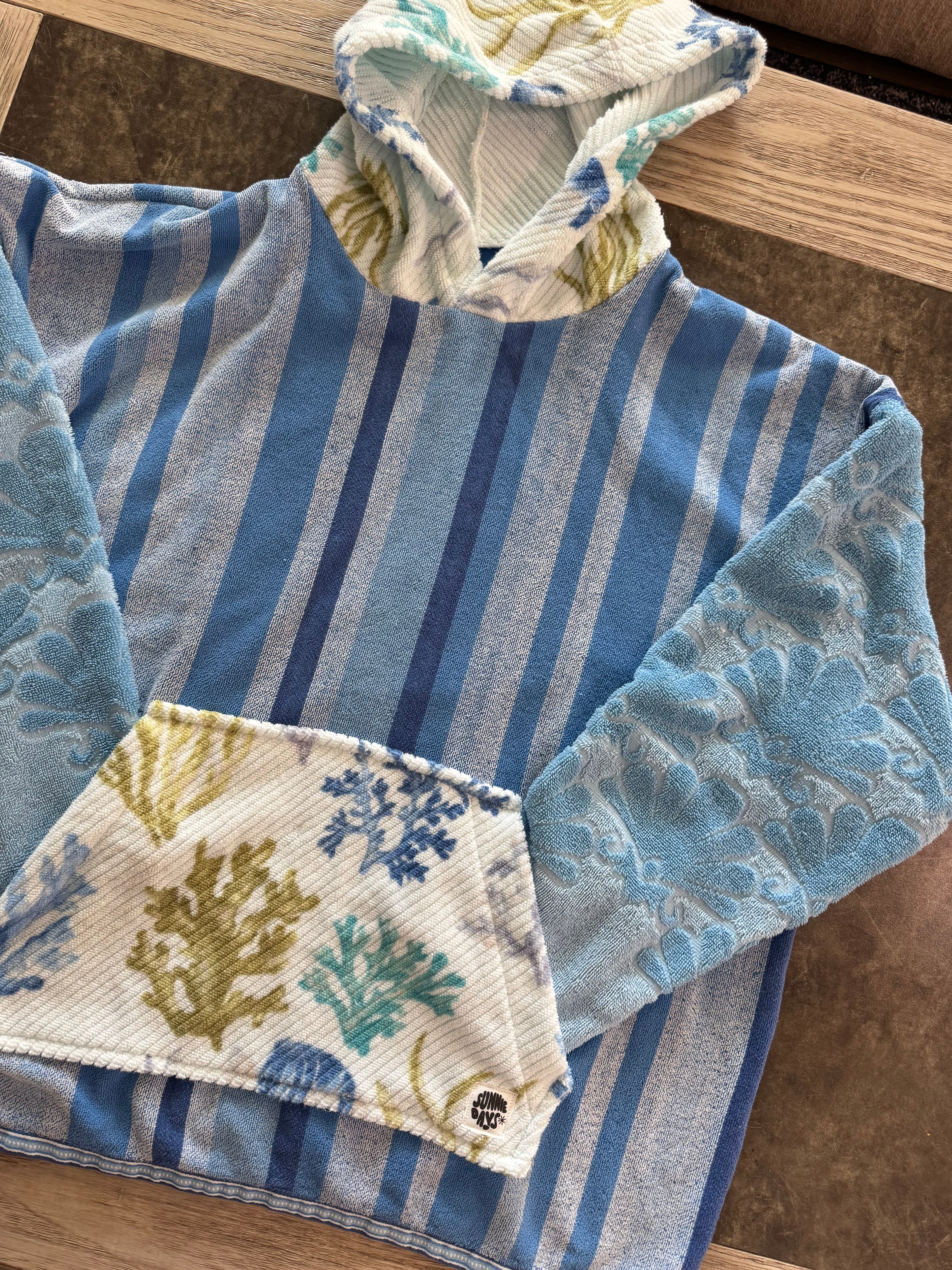 Blue Vintage Towel Hoodie
