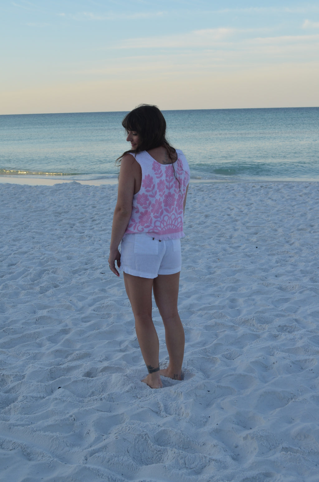 Pink Floral Towel Tank Top