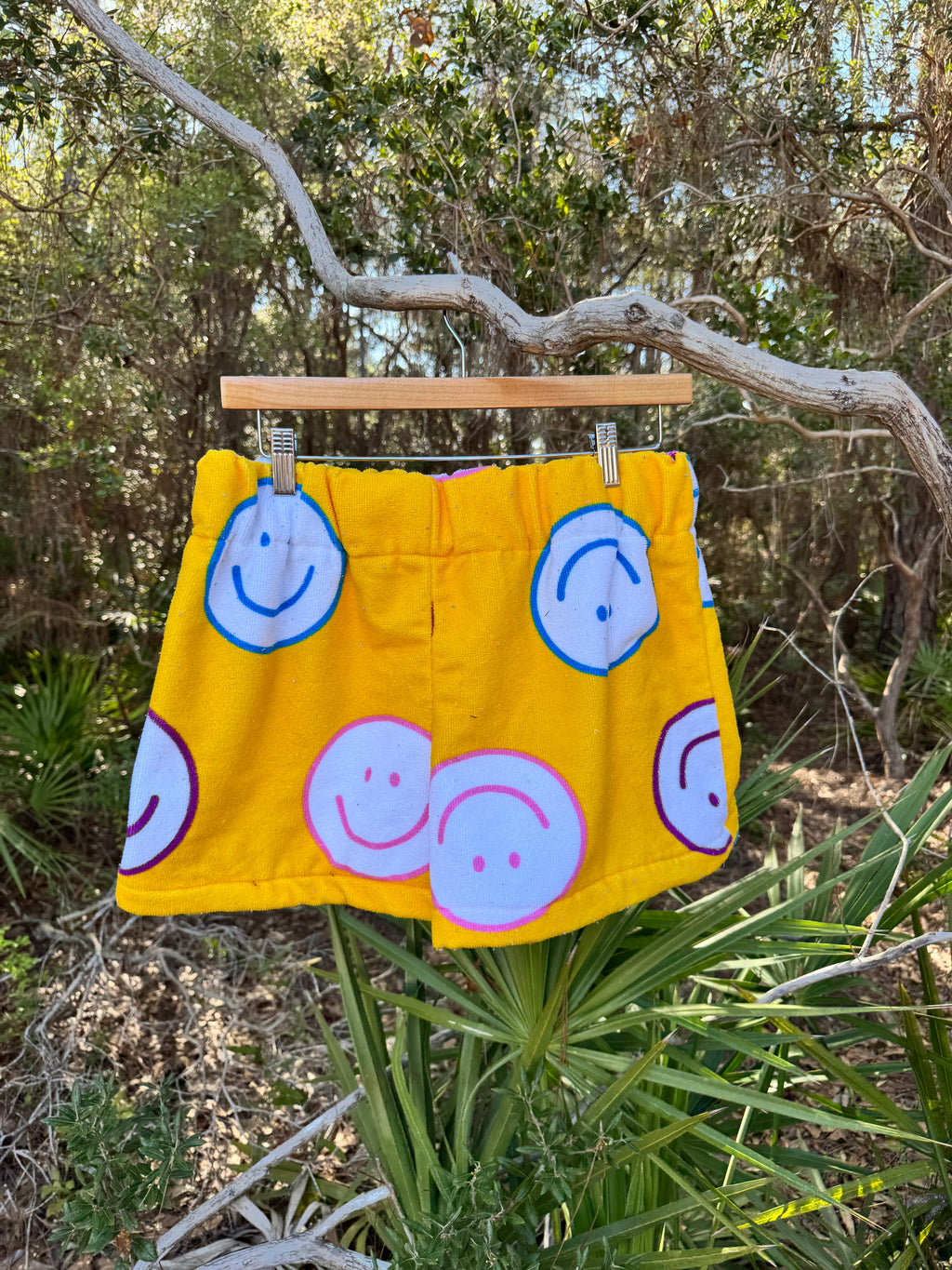 Yellow Smiley Shorts
