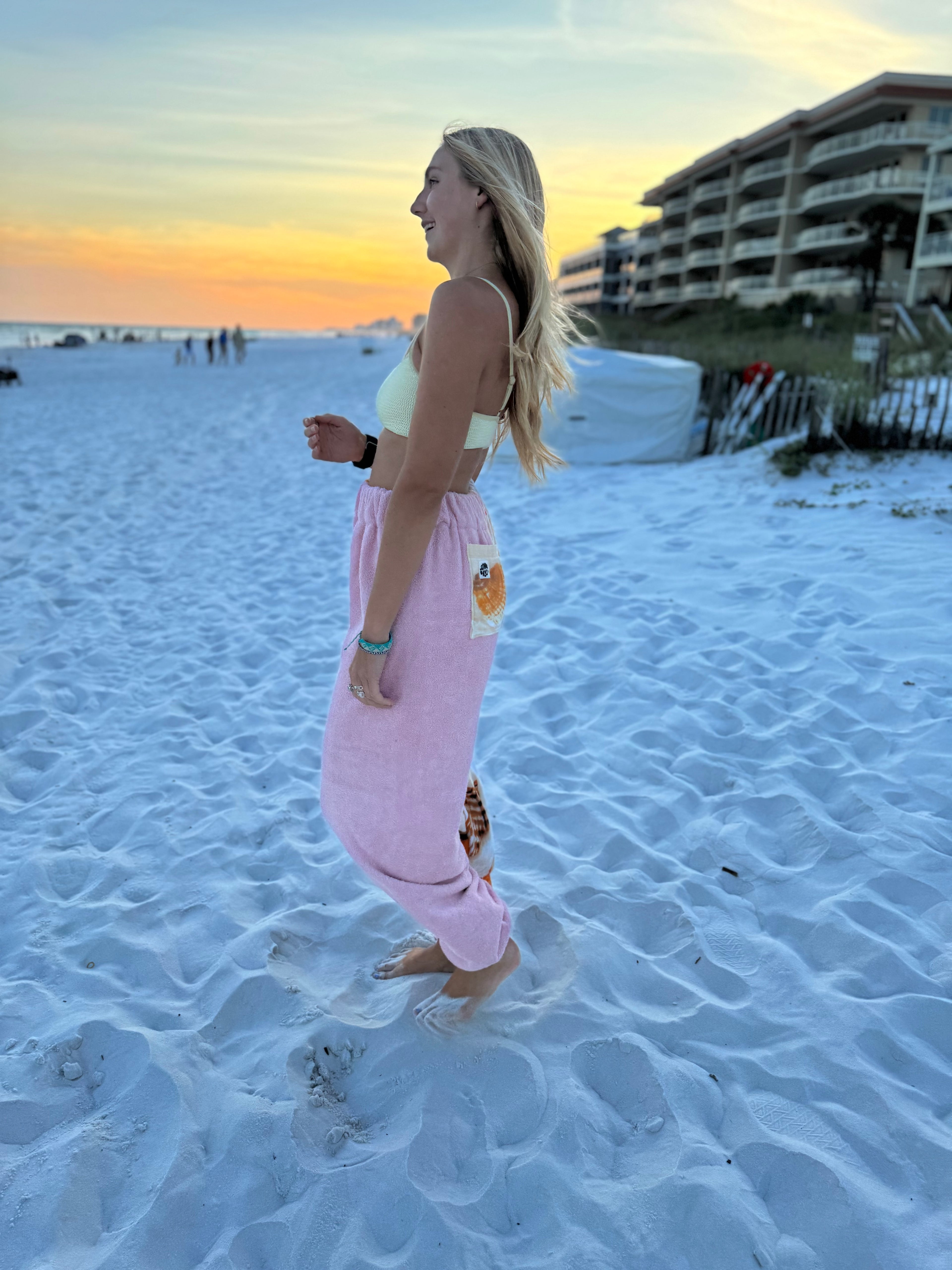 Pink Shell Towel Joggers