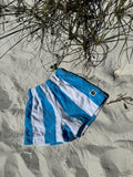 Light blue striped shorts (long)