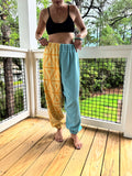 Blue and Yellow Towel Pants