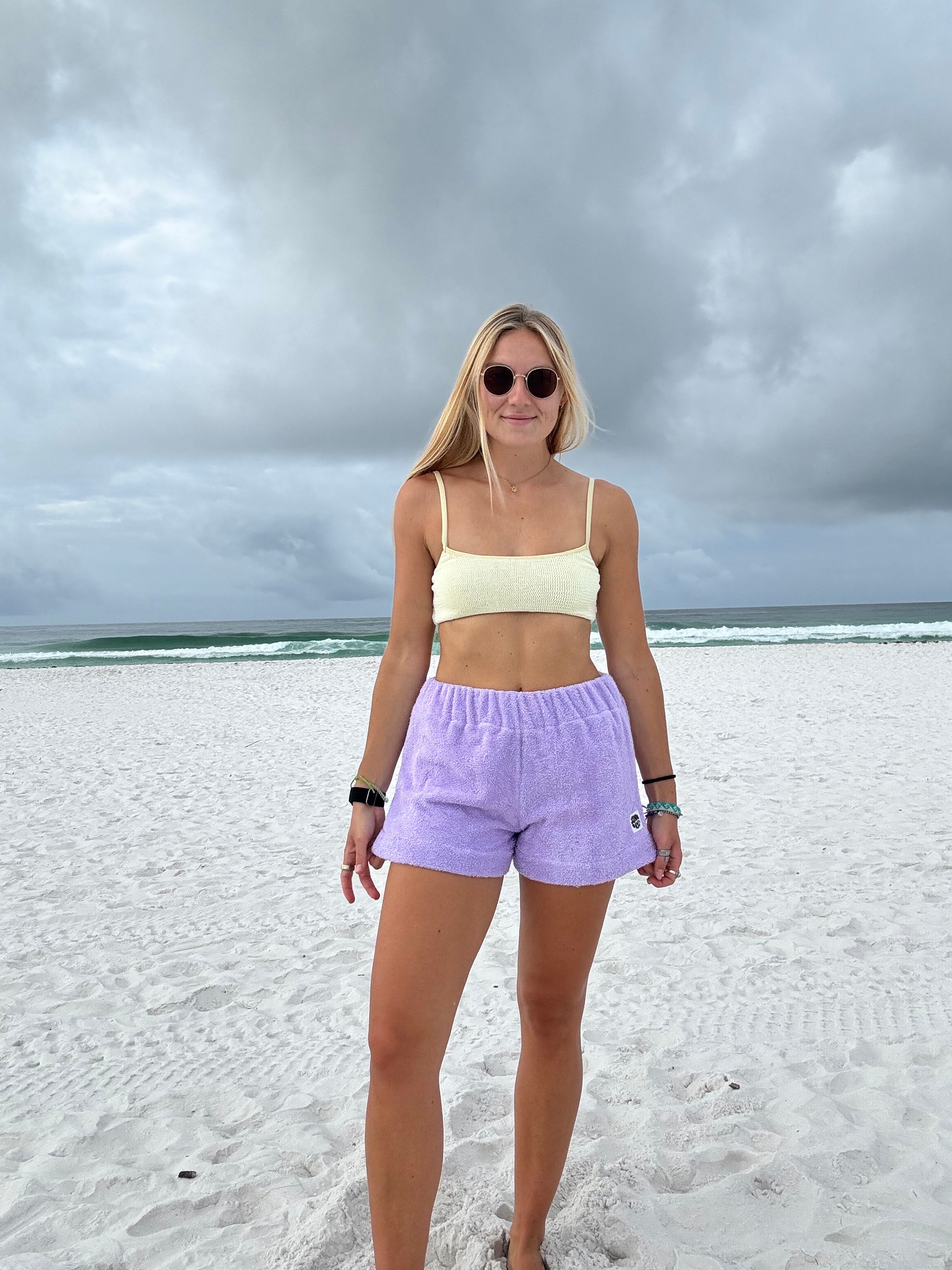 Pastel Purple Towel Shorts - S/M