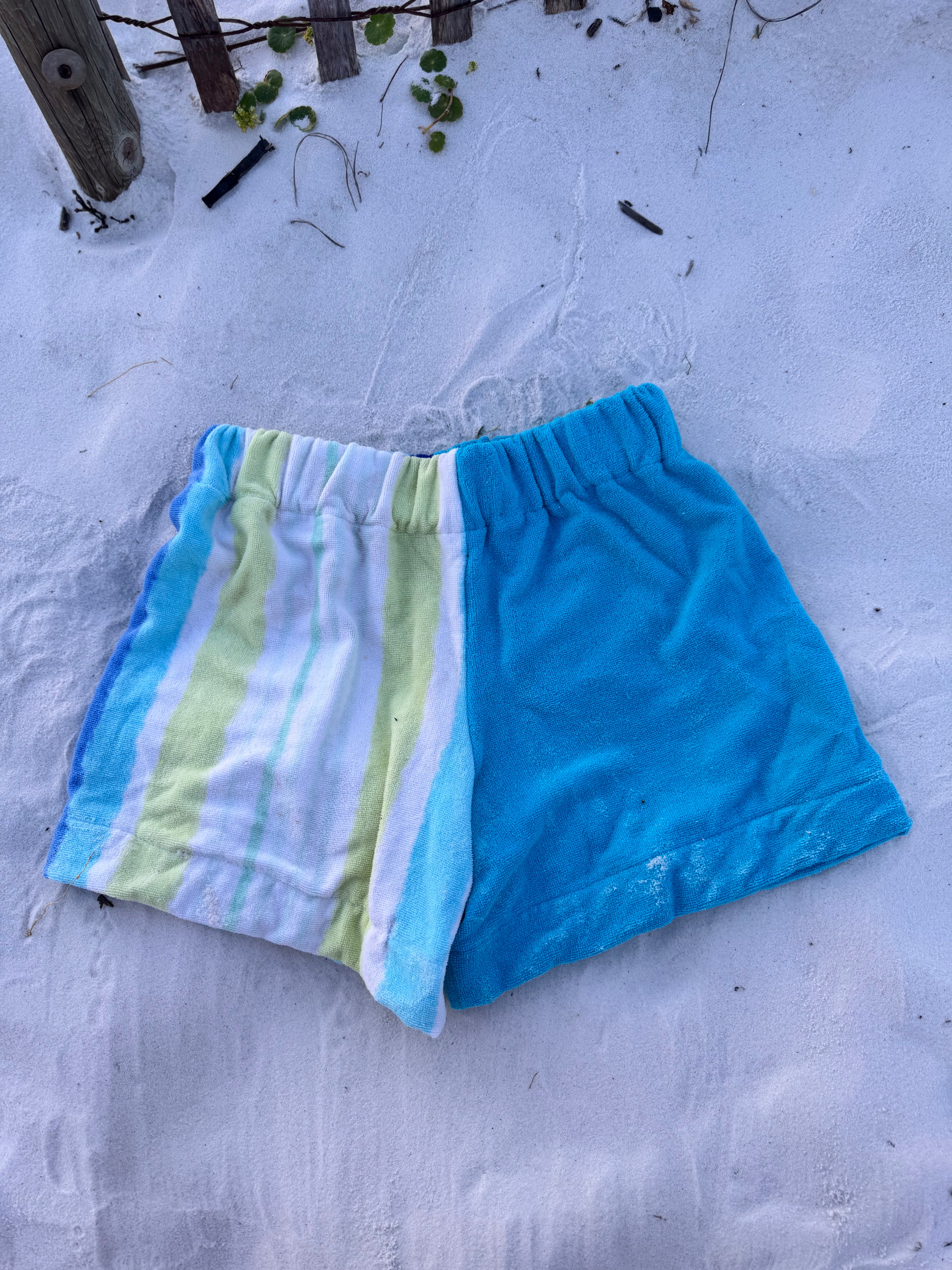 Blue-ish Striped Towel Shorts