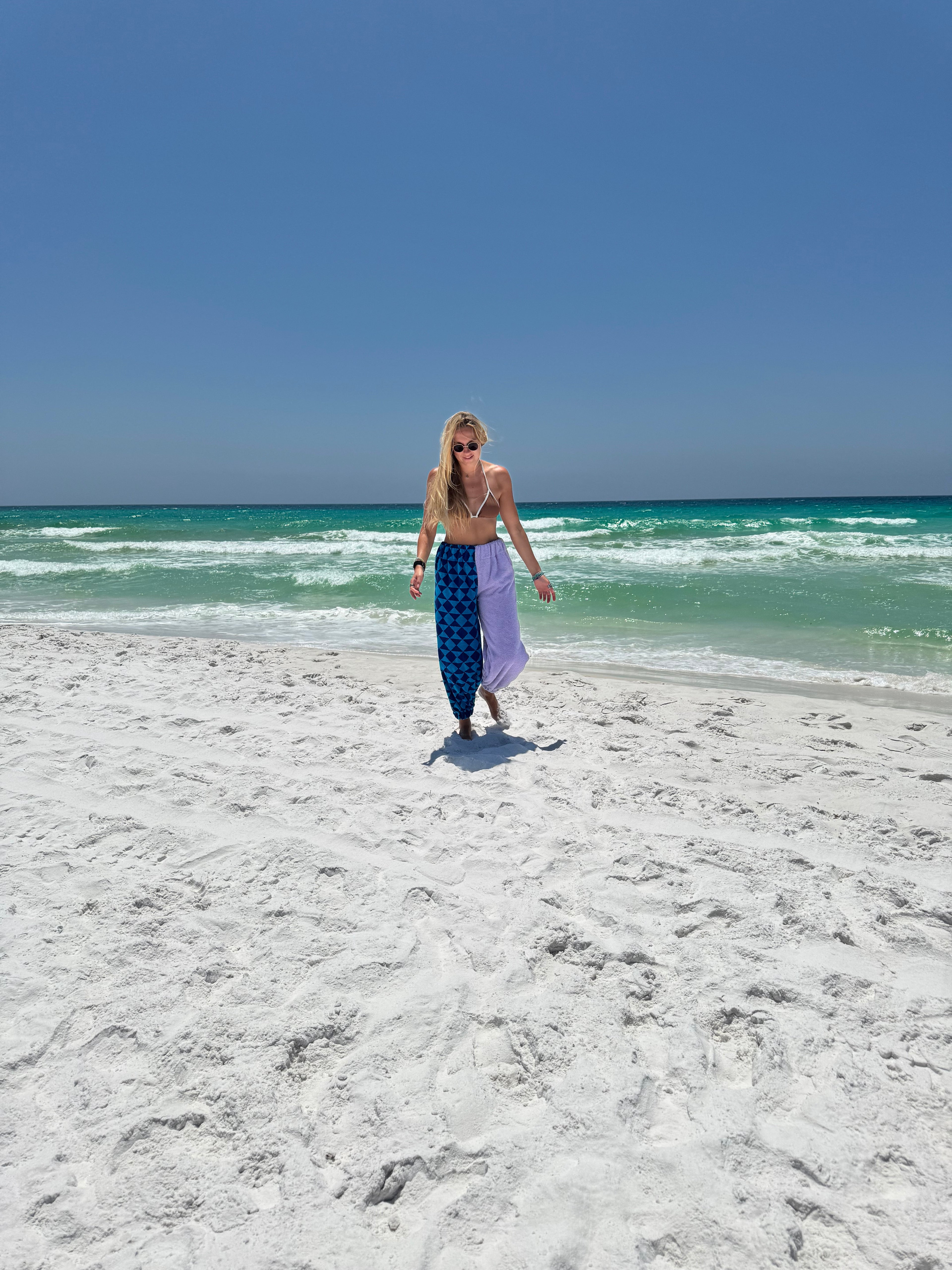 Blue and Purple Vintage Towel Pants
