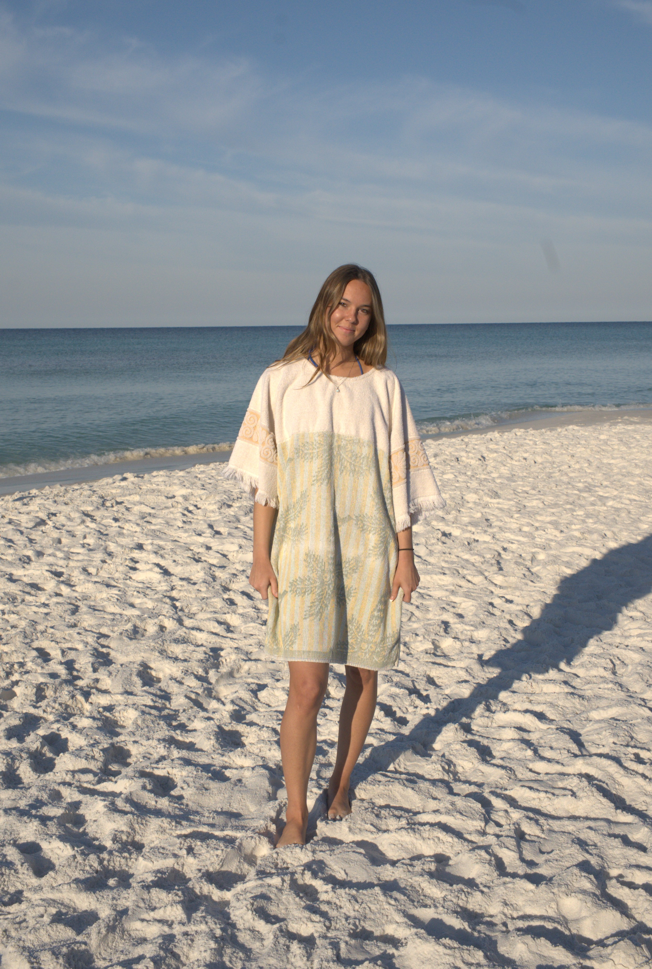 Vintage Cream and Palm Tree Towel Dress