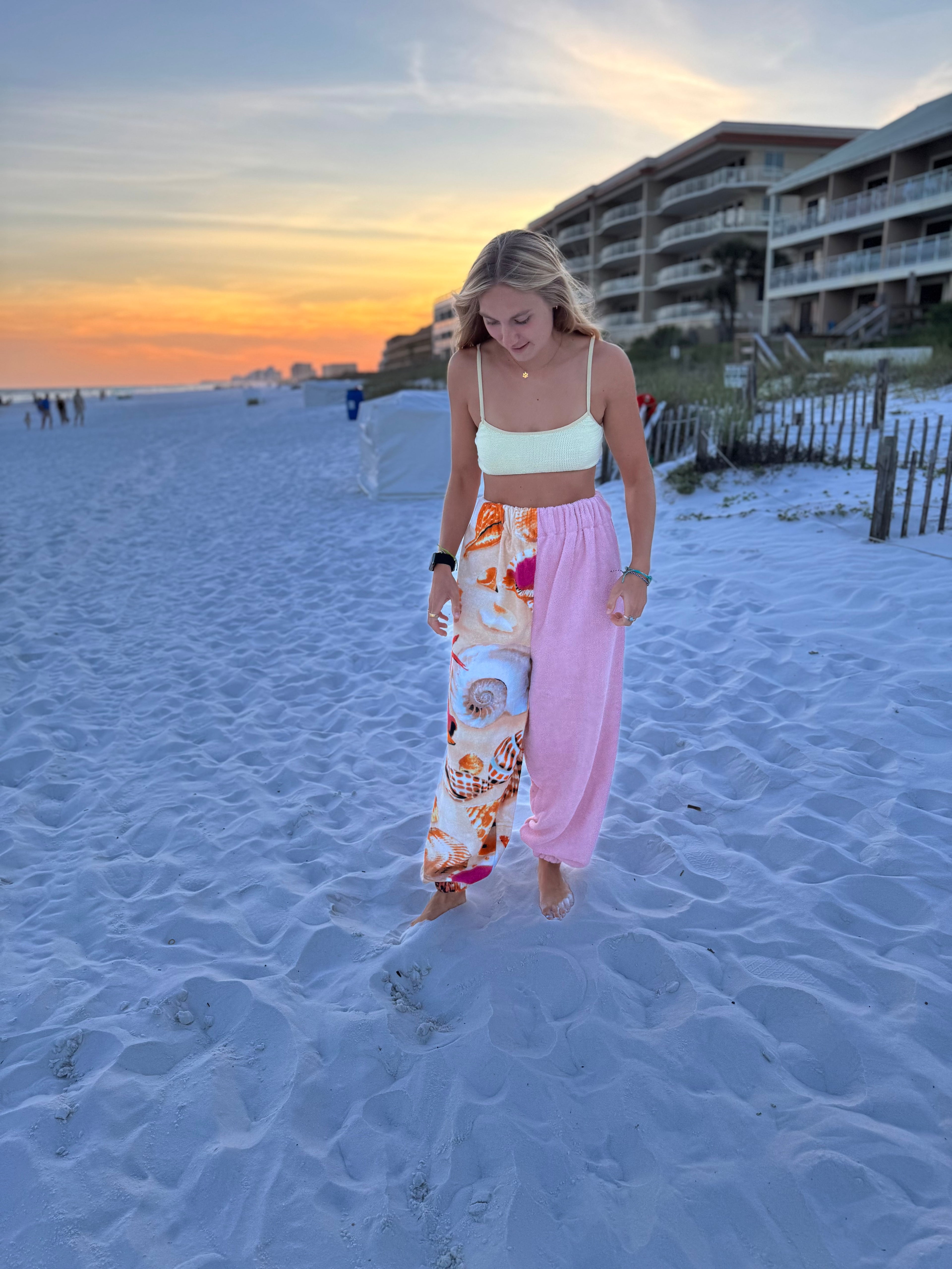 Pink Shell Towel Joggers