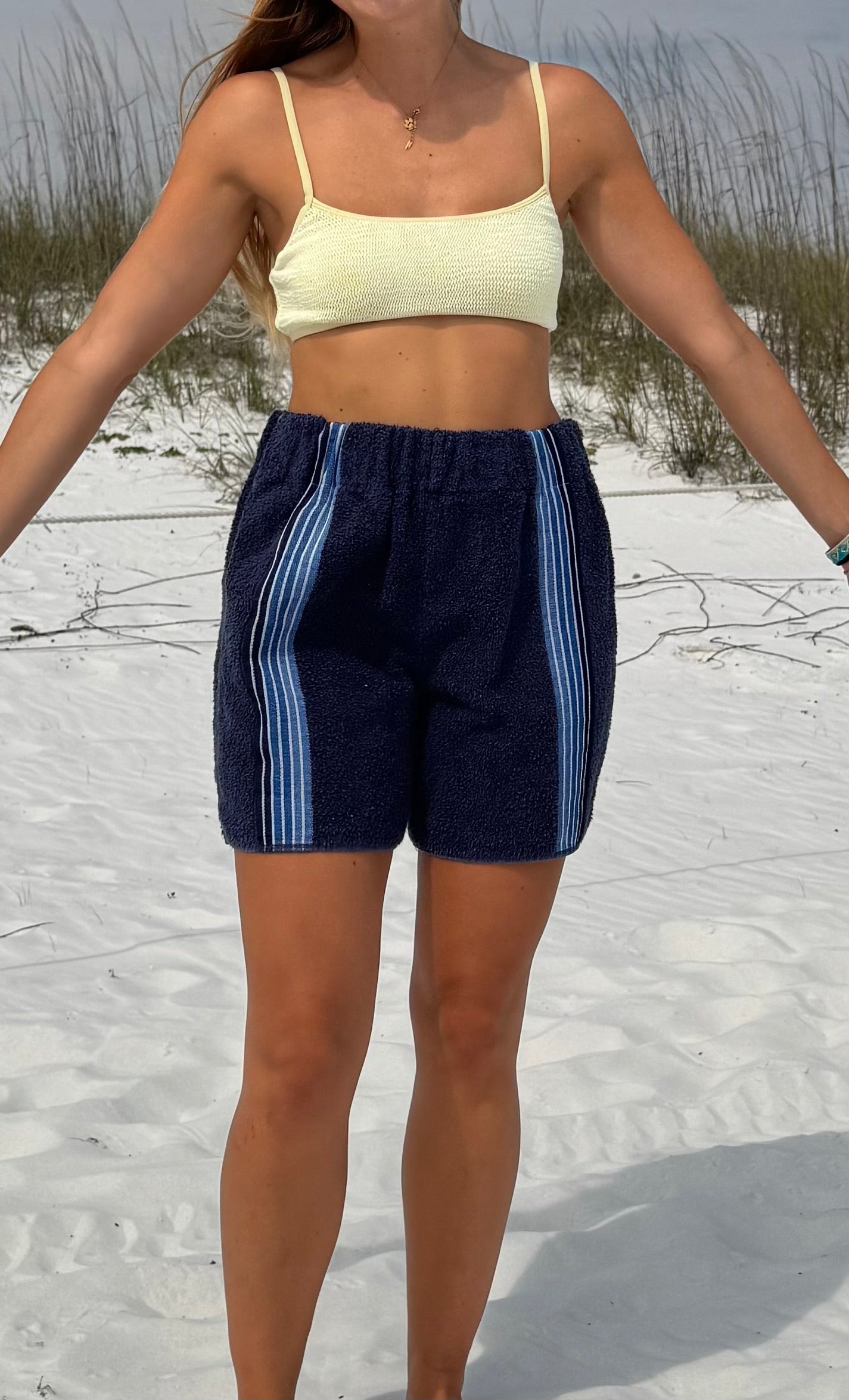 Navy Shorts with Stripe Detail - M/L