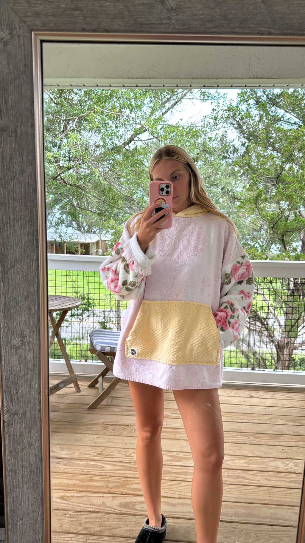 Vintage Pink and Yellow Towel Hoodie
