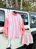S/M -Pink and White Matching Set (oversized)