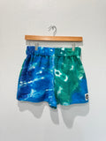 Blue and Green Tye Dye Towel Shorts