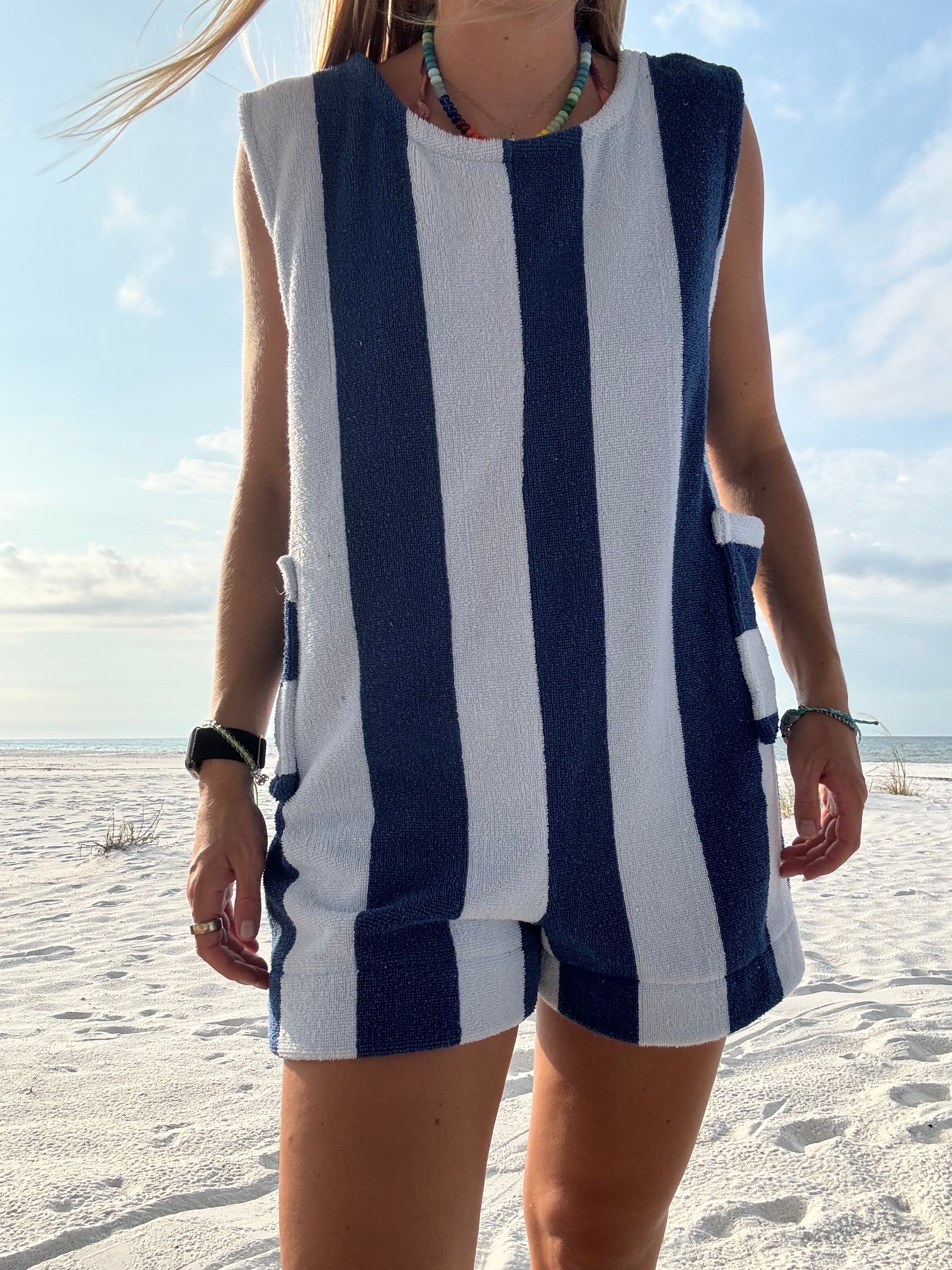 Blue Towel Romper