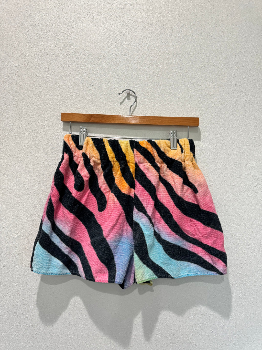 Rainbow Zebra Towel Shorts