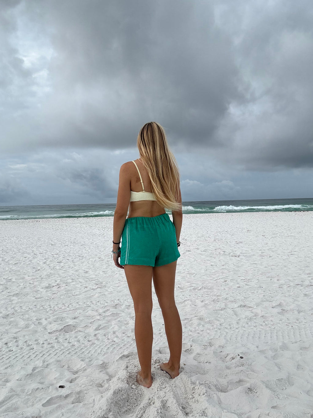 Emerald Green Towel Shorts - S/M