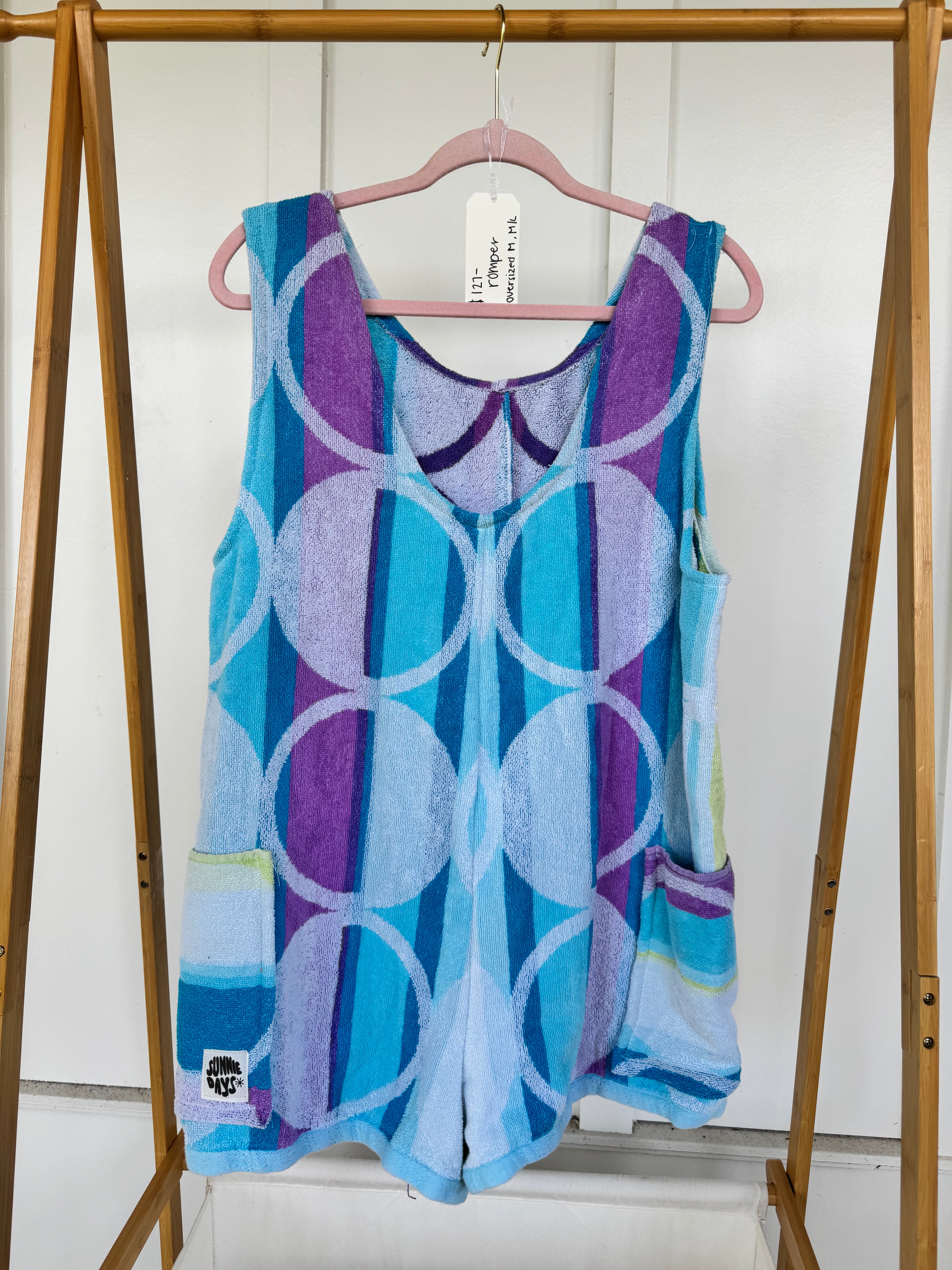 Vintage Purple-ish Towel Romper