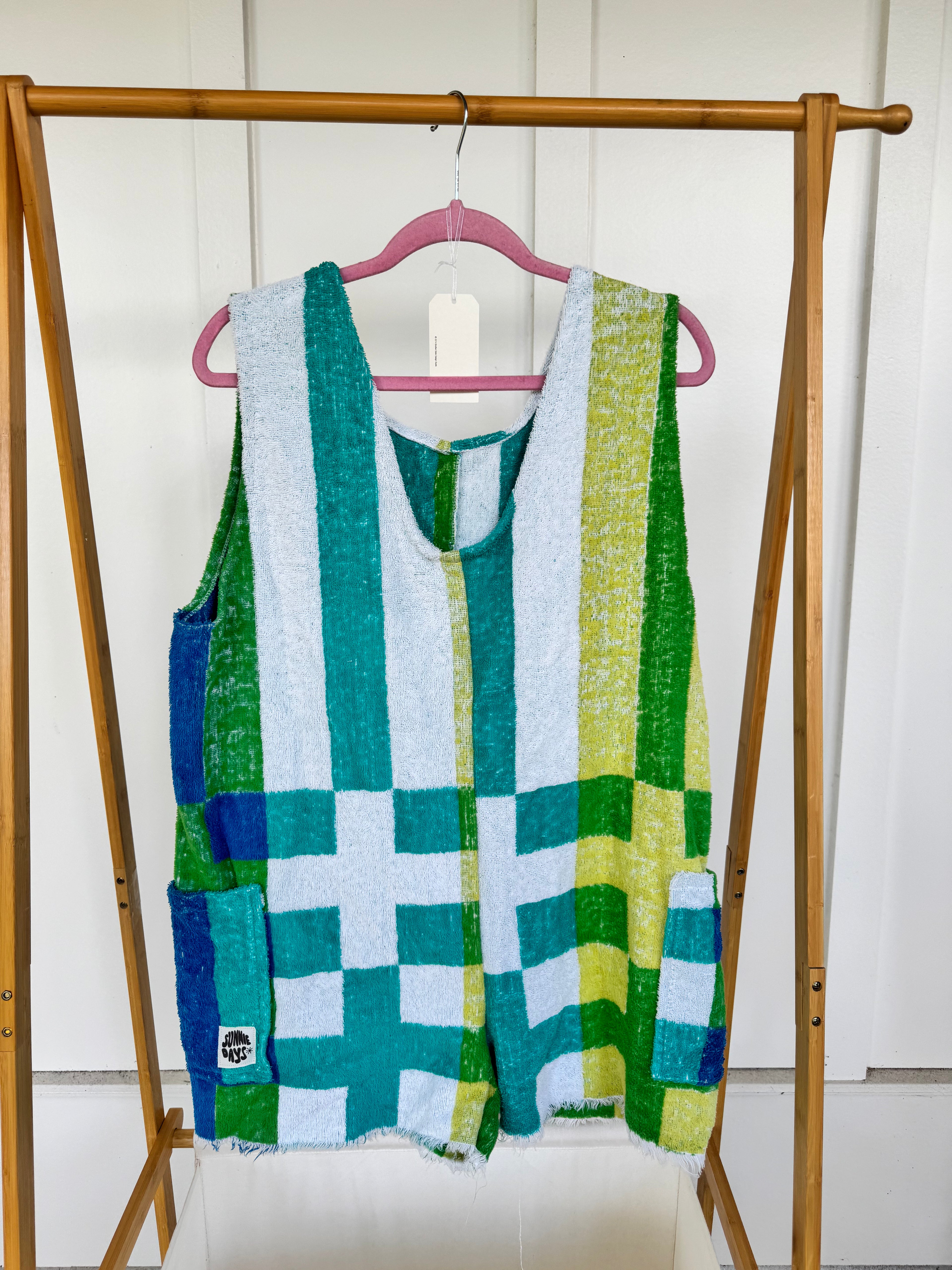Blue/Green Towel Romper