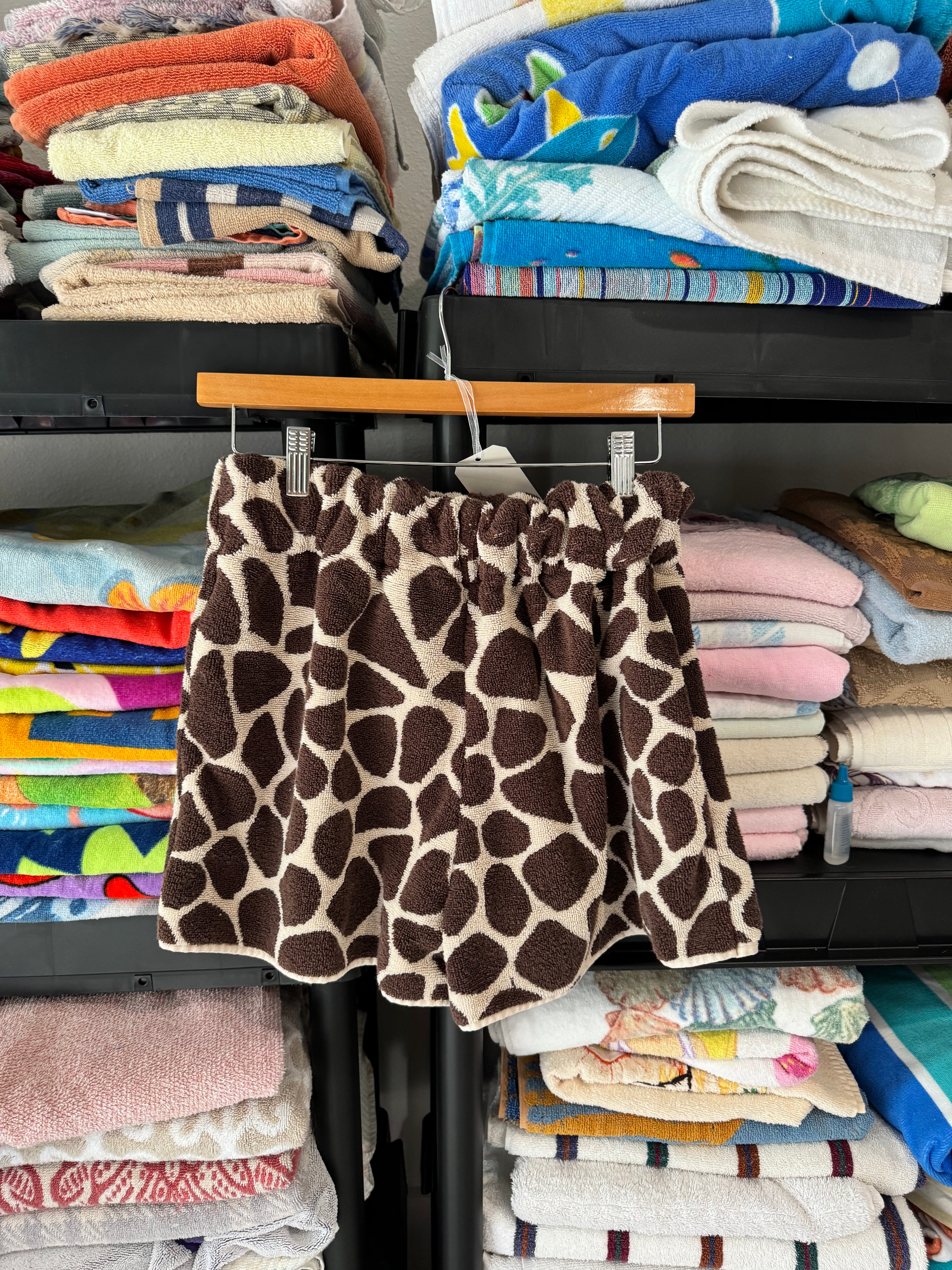 Giraffe Print Towel Shorts