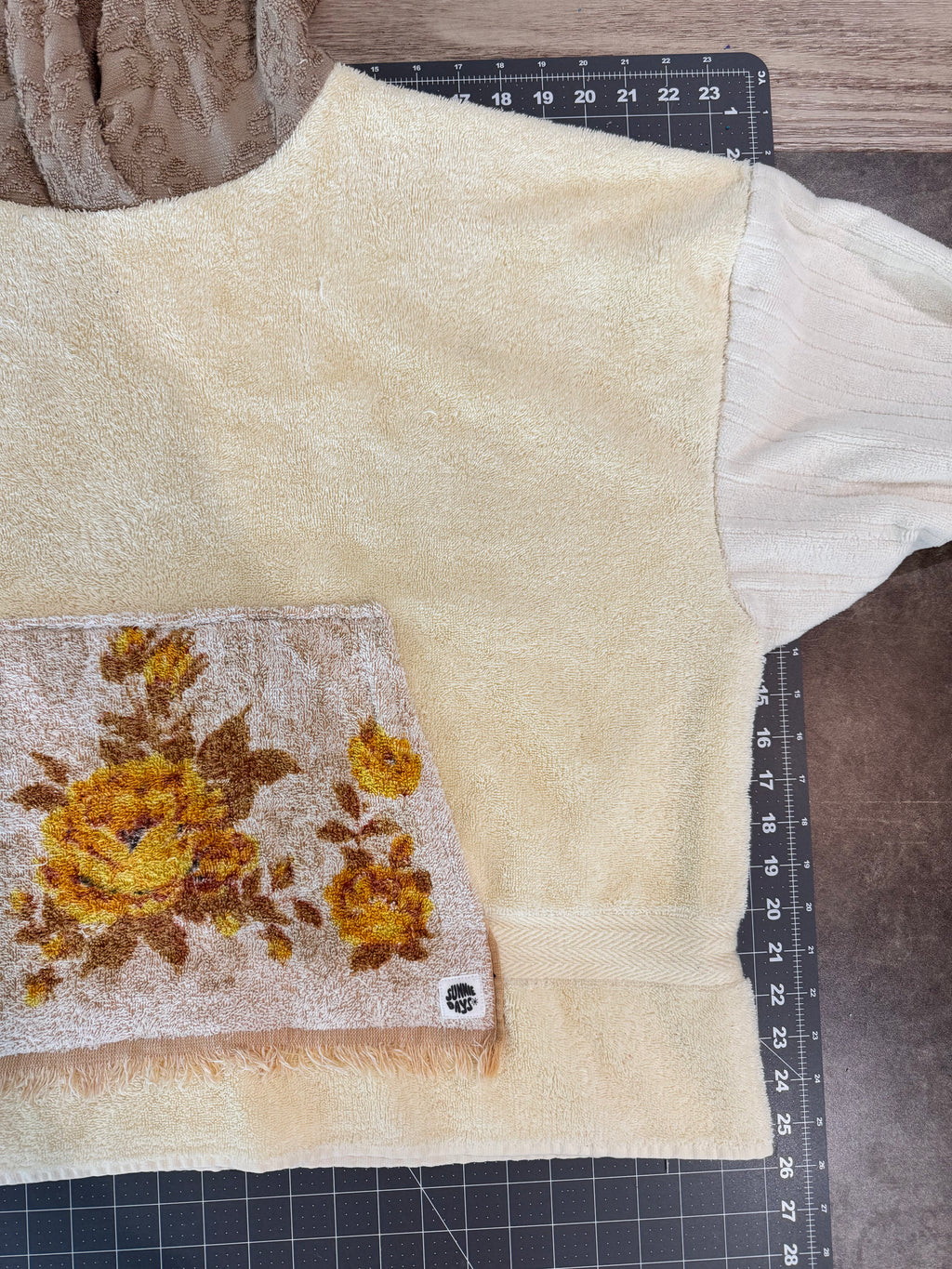 Neutral Floral Towel Hoodie
