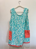 Teal Coral Towel Romper