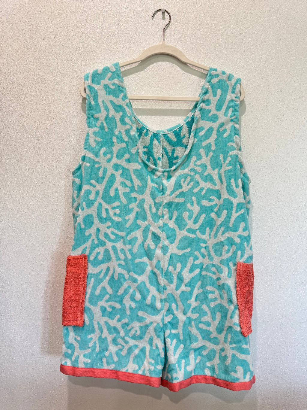 Teal Coral Towel Romper