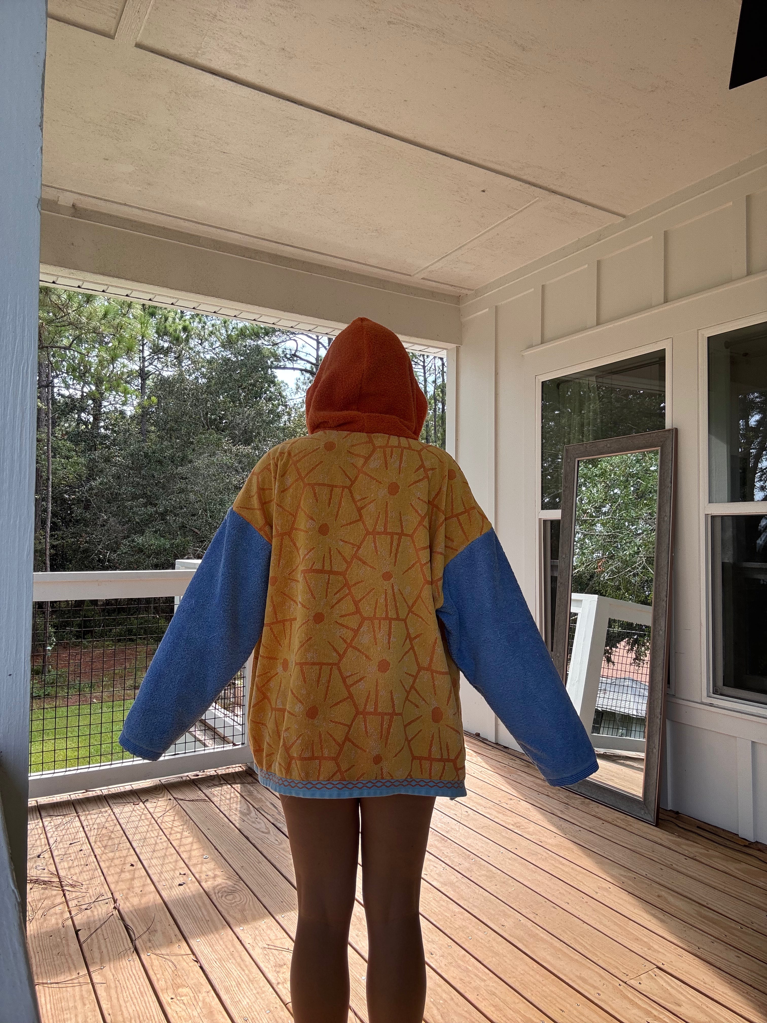 Blue and Orange Towel Hoodie