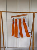 S - Orange and White Striped Towel Shorts