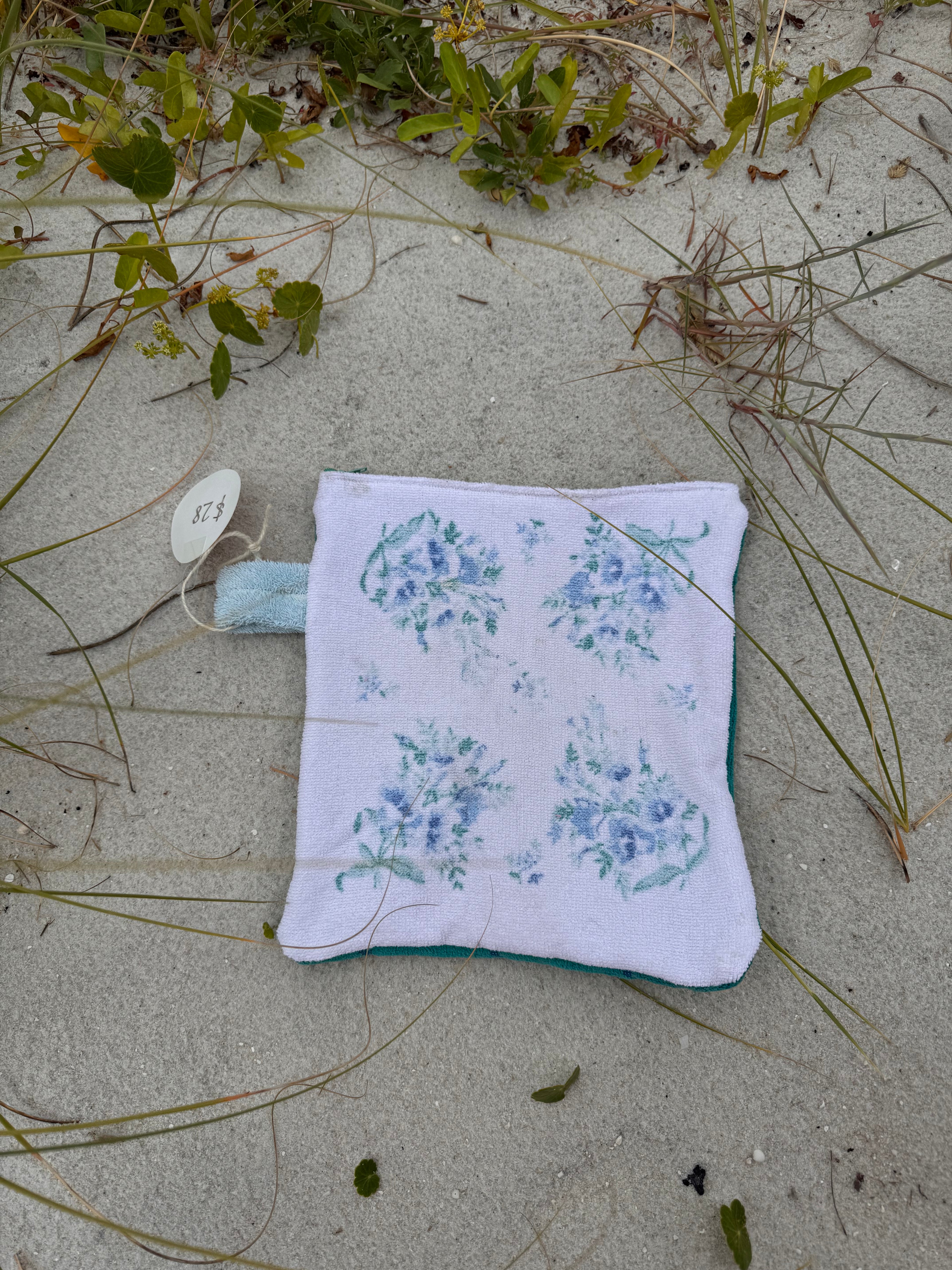 Teal Vintage Towel Pouch