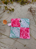 Teal and Pink Towel Pouch