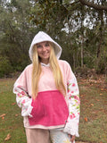 Vintage Pink Floral Towel Hoodie